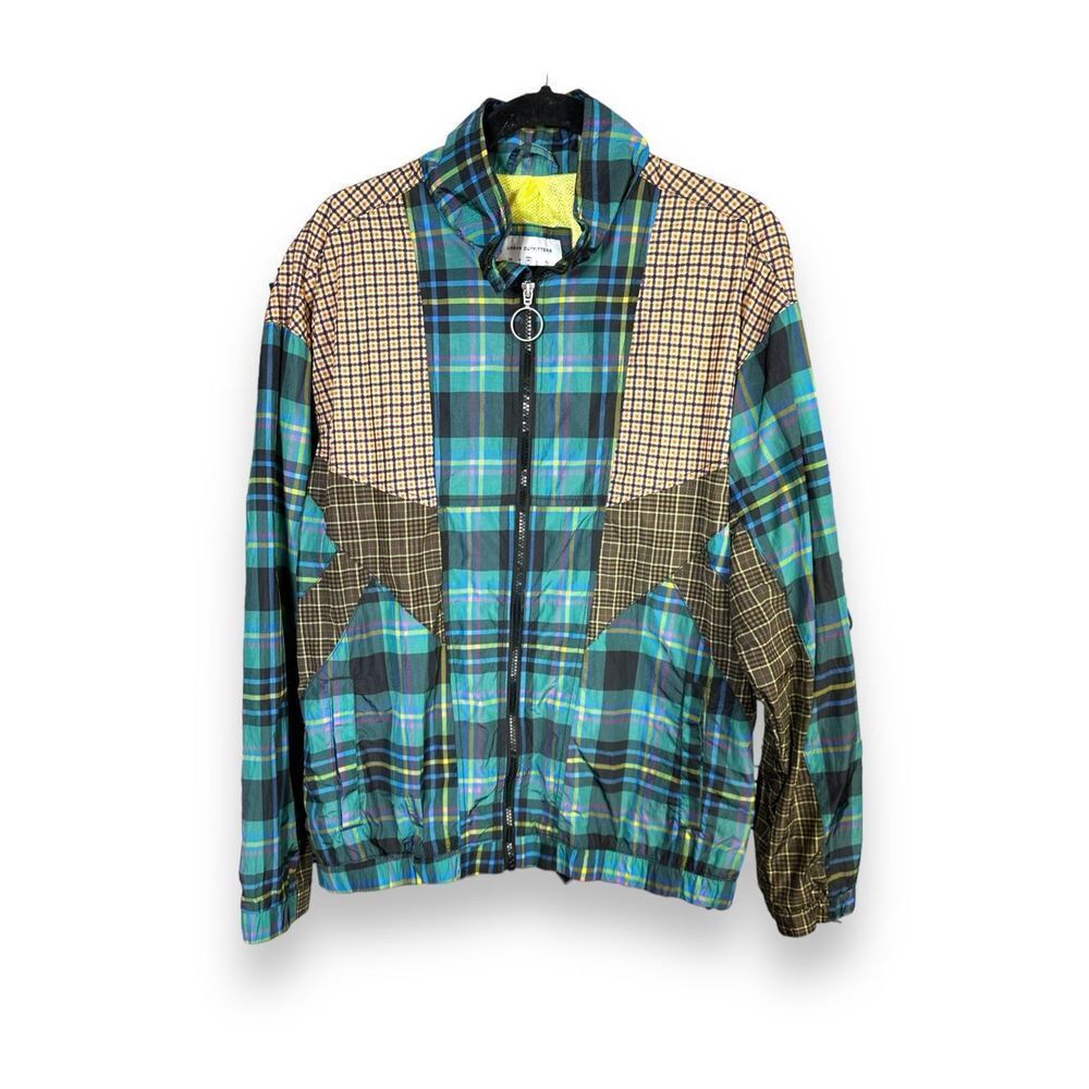 Urban Outfitters Plaid Blocked Track Jacket